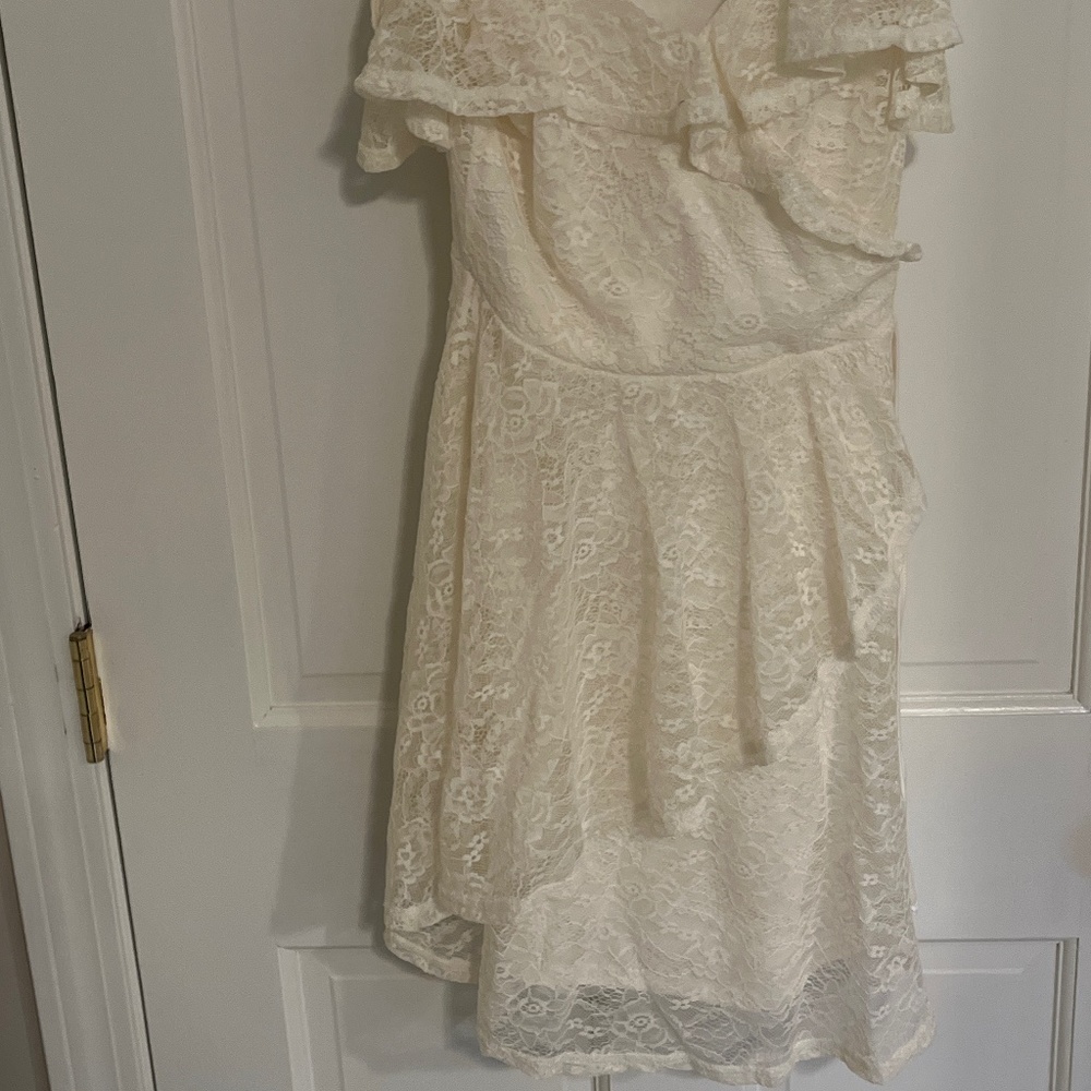 White lace mini dress